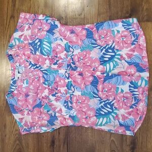 Womens Kim Rogers pink, blue, and green floral top size M